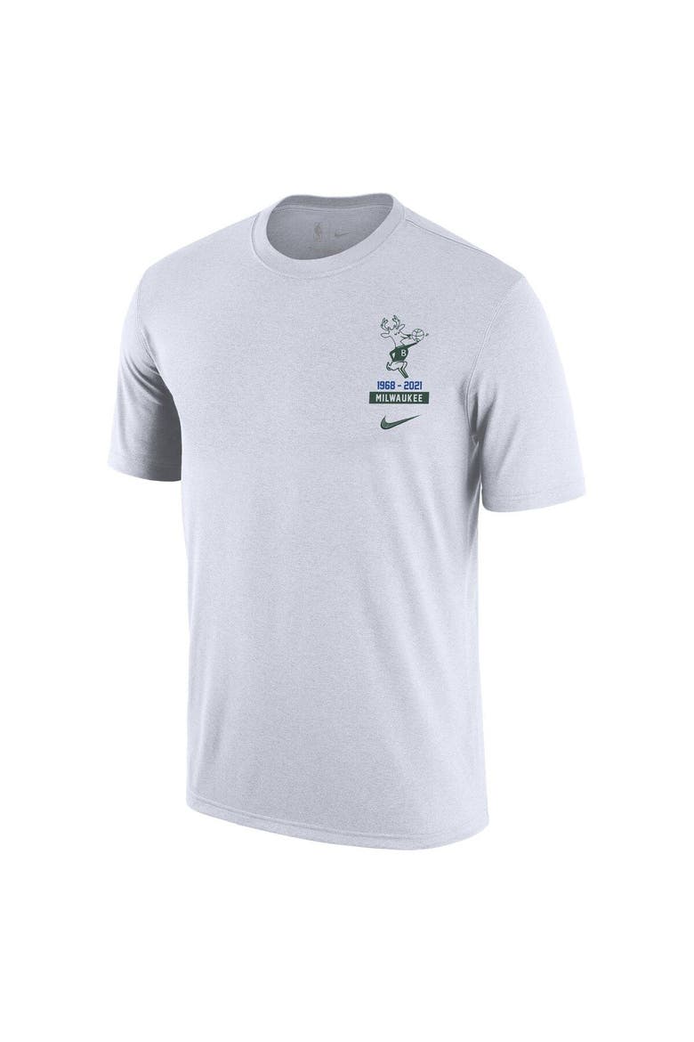Men's Nike White Milwaukee Bucks 2021/22 City Edition Courtside Heavyweight Moments Story T-Shirt, Alternate, color, White