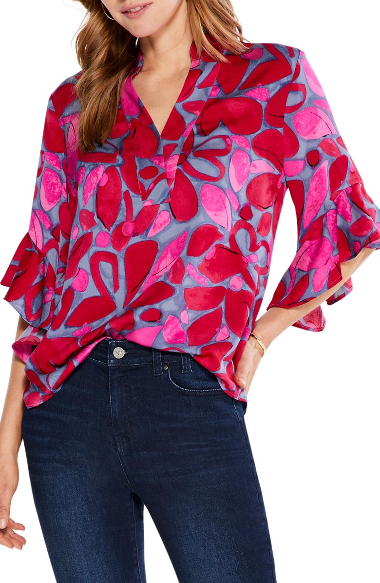 NIC+ZOE Happy Splash Floral Top, Main, color, 