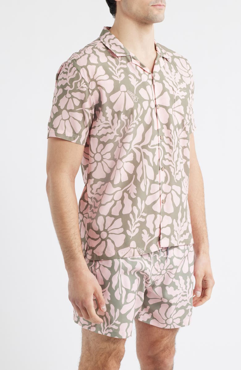 Boardies Floral Print Camp Shirt, Alternate, color, 