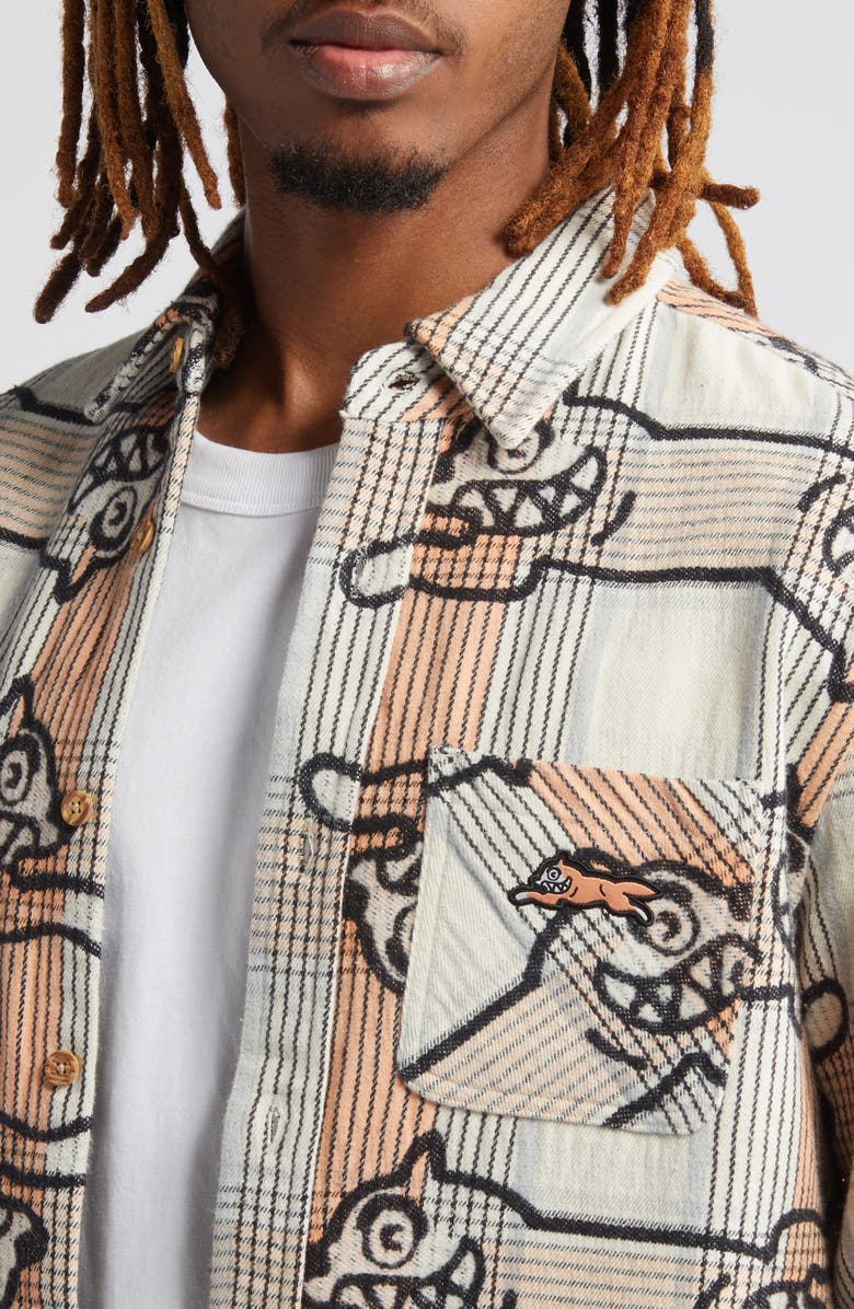 ICECREAM Duke Embroidered Plaid Button-Up Shirt, Alternate, color,