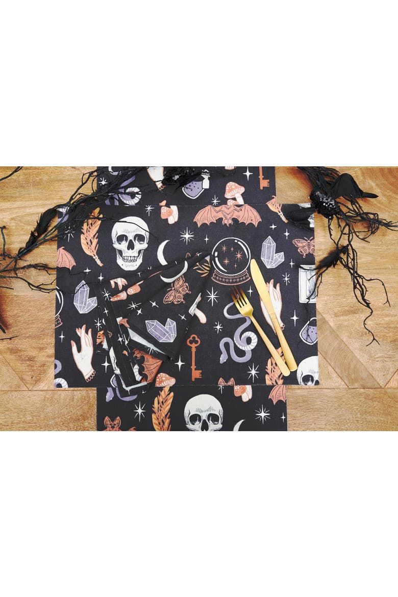 Halloween Magic Decorative 100% Cotton Table Runner 14" x 72", Alternate, color, Purple