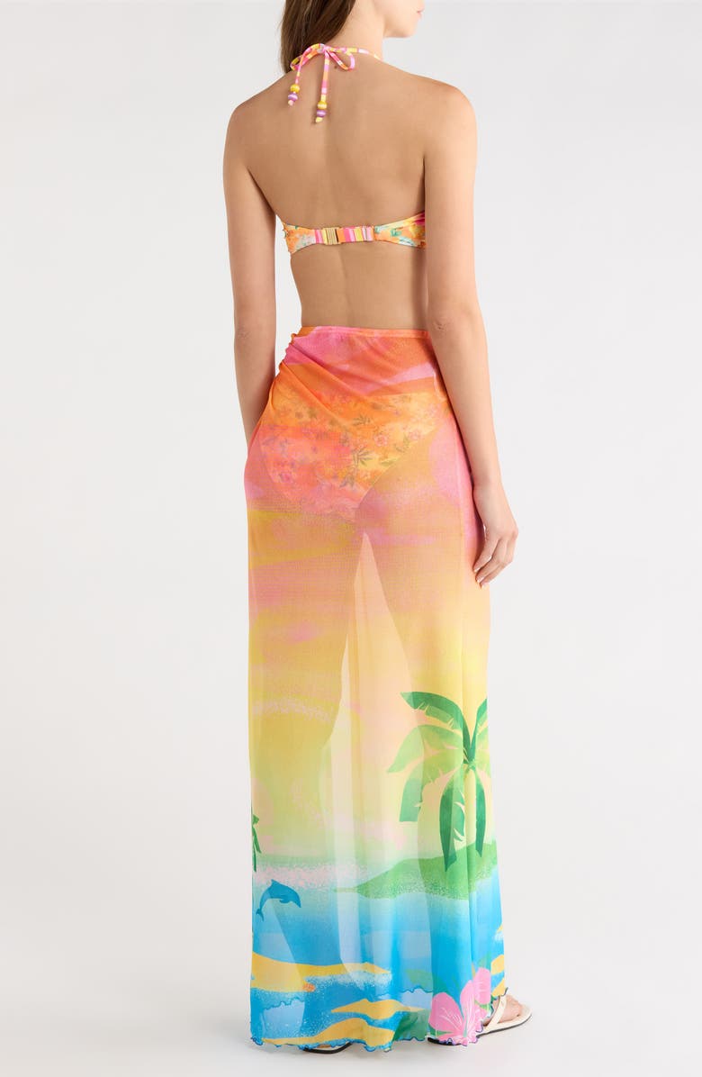 Kulani Kinis Sheer Mesh Cover-Up Maxi Skirt, Alternate, color, Bahama Breeze