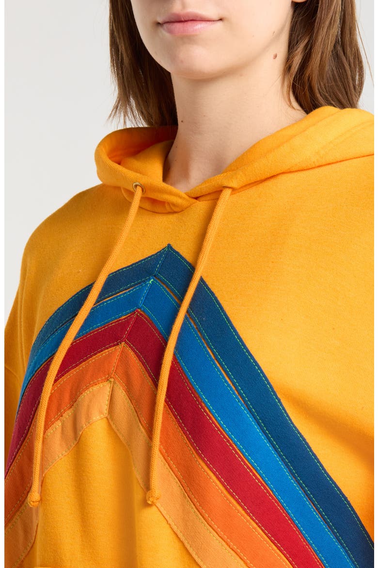 Mountain Stitch Chevron Hoodie, Alternate, color, GOLD