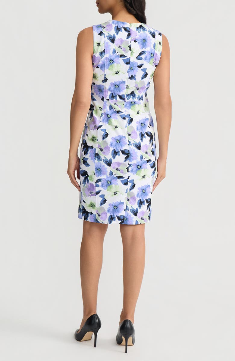KASPER Floral Sheath Dress, Alternate, color, Lily White Multi