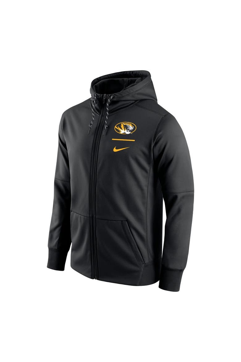 Men's Nike Black Missouri Tigers Logo Stack Performance Full-Zip Hoodie, Alternate, color, Black