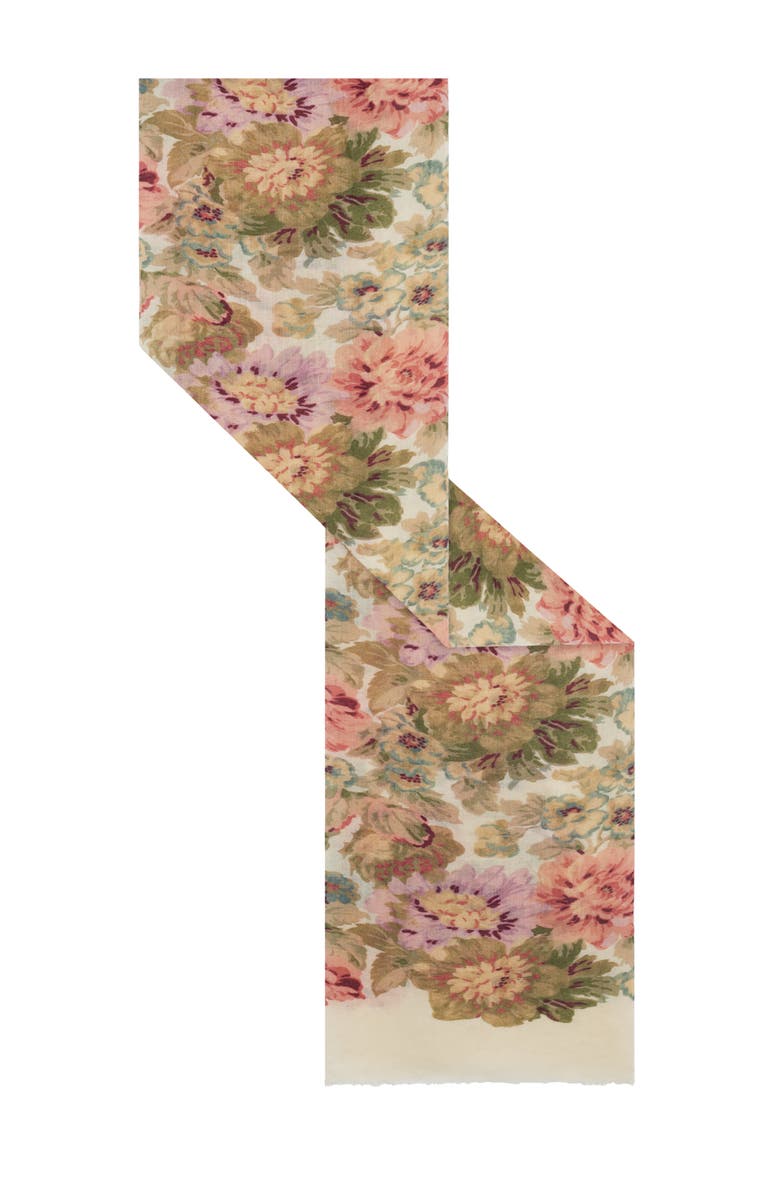 GERARD DAREL Rasha Floral Scarf, Alternate, color, Natural