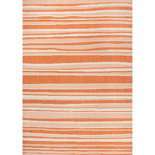 Jonathan Y Castara Wavy Stripe Modern Indoor/outdoor Area Rug In Orange/cream