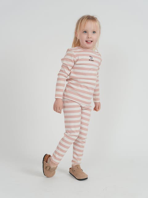 Toddler Striped Ribbed Two-Piece Set - Pink