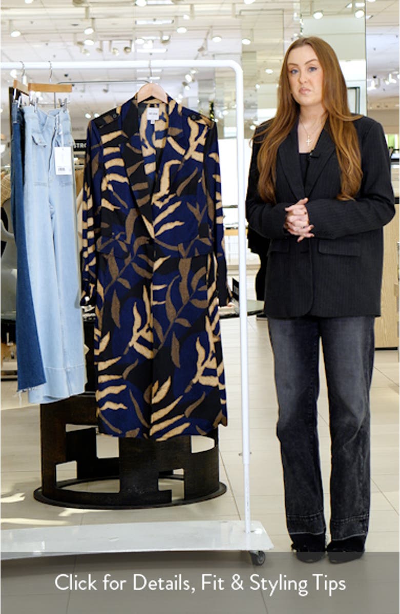 Midnight Fern Print Longline Trench Coat, sales video thumbnail