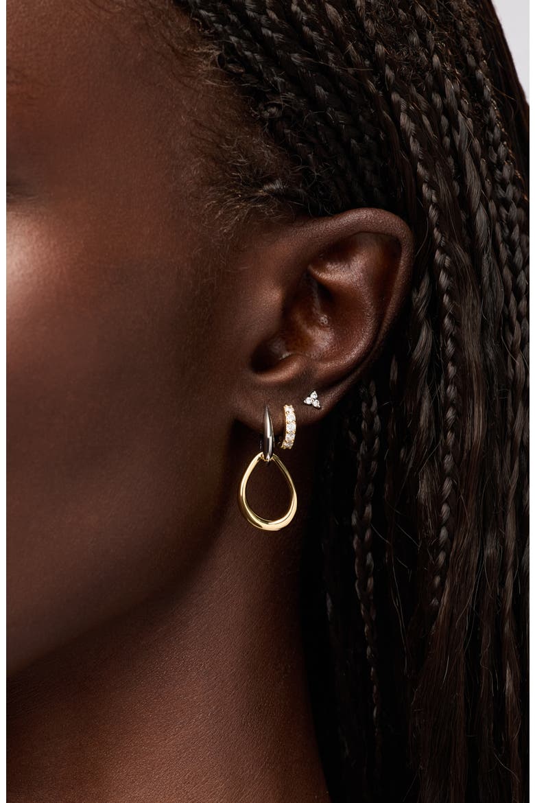 Gold Drop Earrings - Sage Two Tone, Alternate, color, Two Tone
