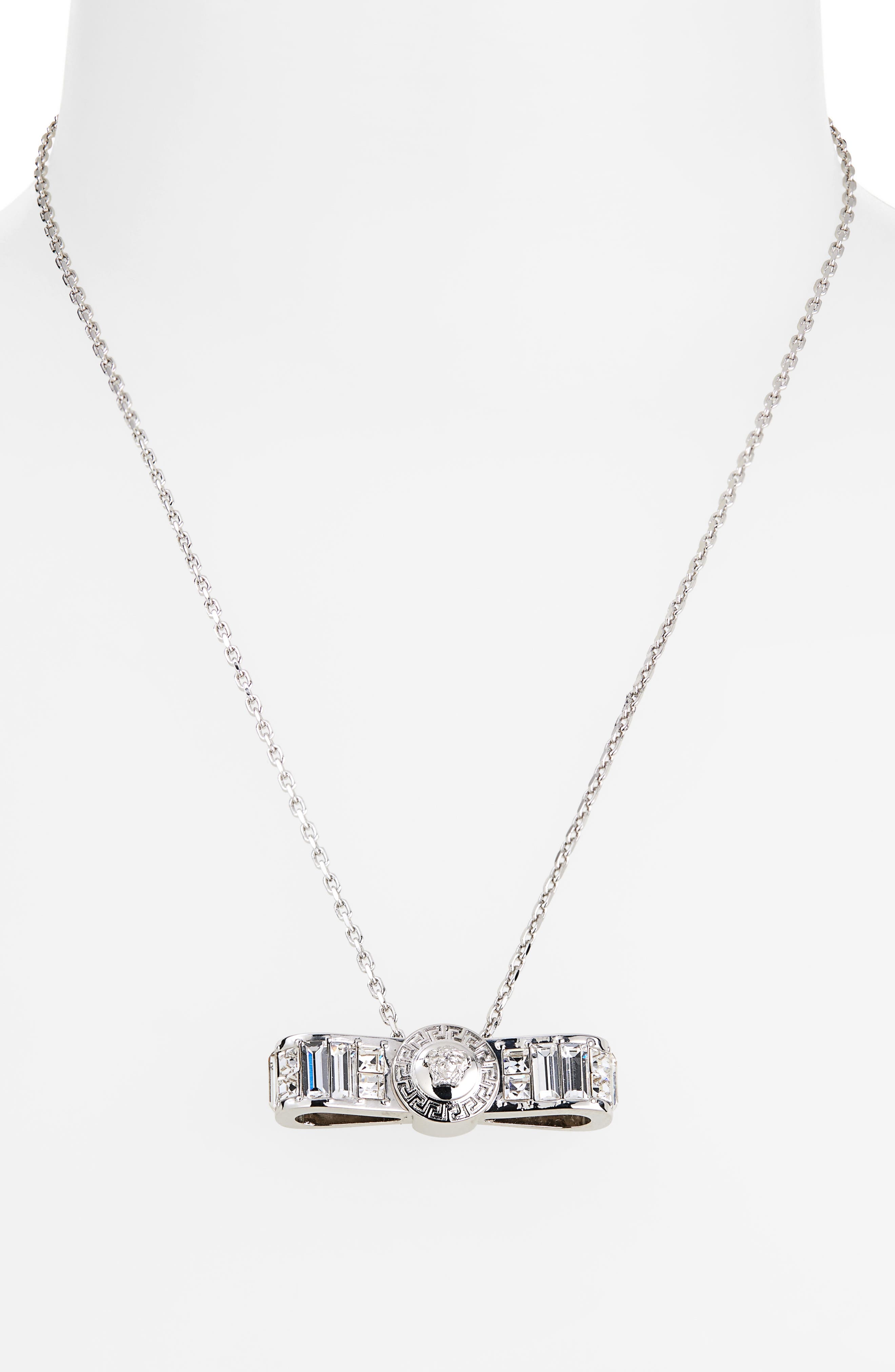 Versace Crystal Gianni Ribbon Pendant Necklace (Women) | Nordstromrack