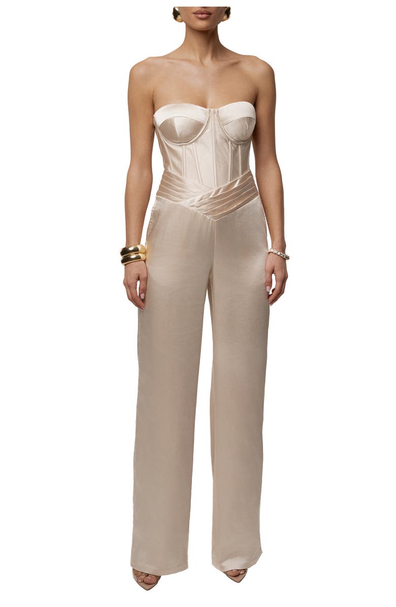 JLUXLABEL True Affection Satin Trouser, Alternate, color, Champagne