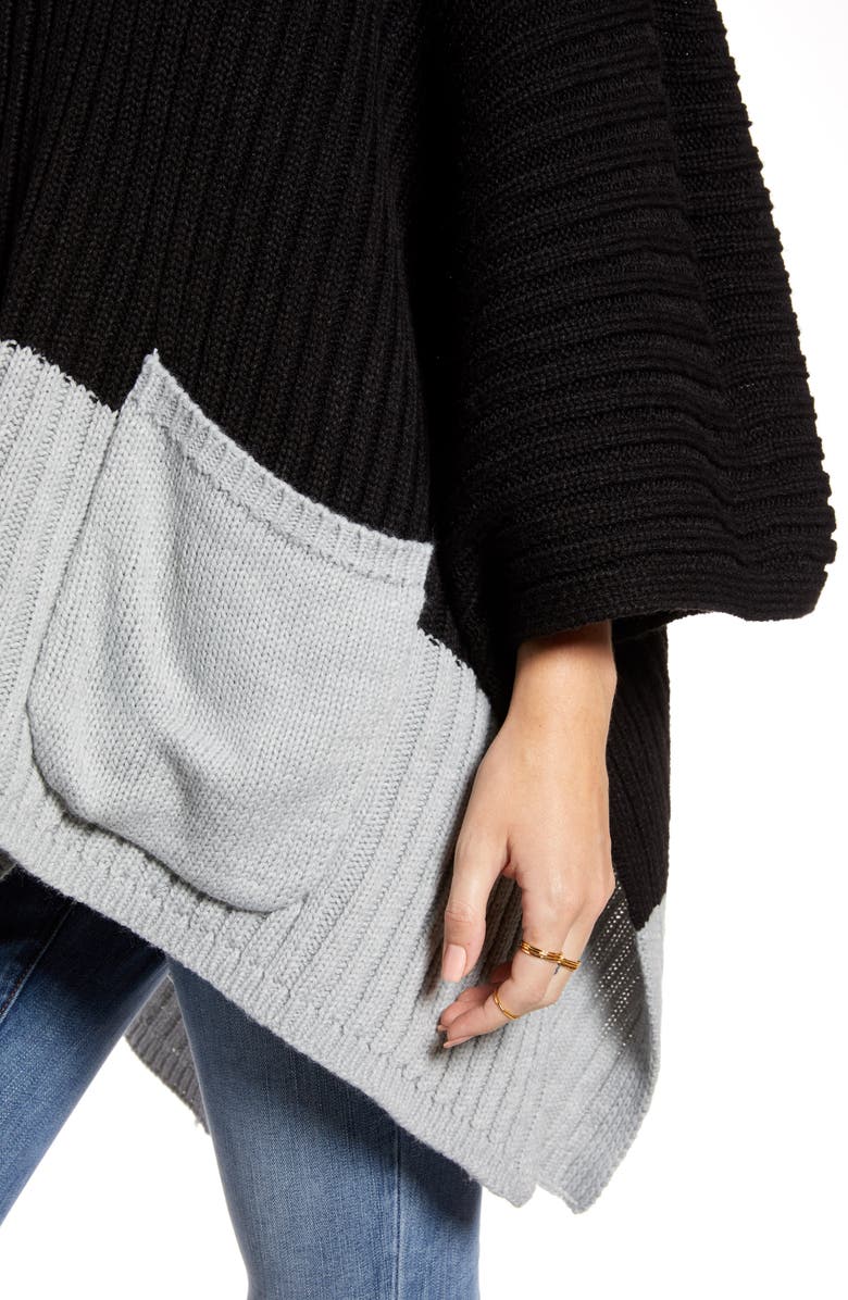 Treasure & Bond Rib Knit Poncho, Alternate, color,