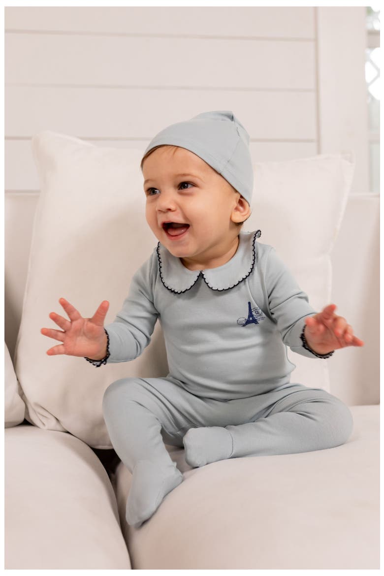 French Grandpa Footie for Baby Boy, Alternate, color, Blue