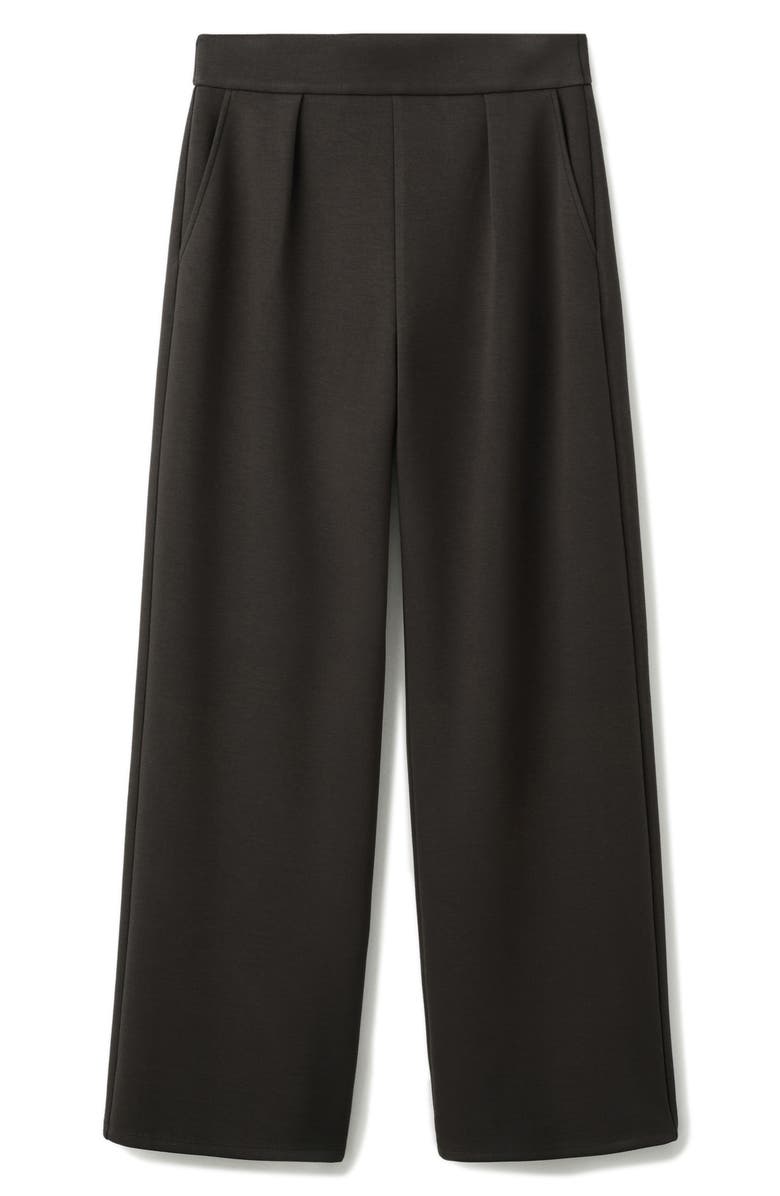 MANGO Pleated Elastic Waist Pants, Main, color, Chocolate