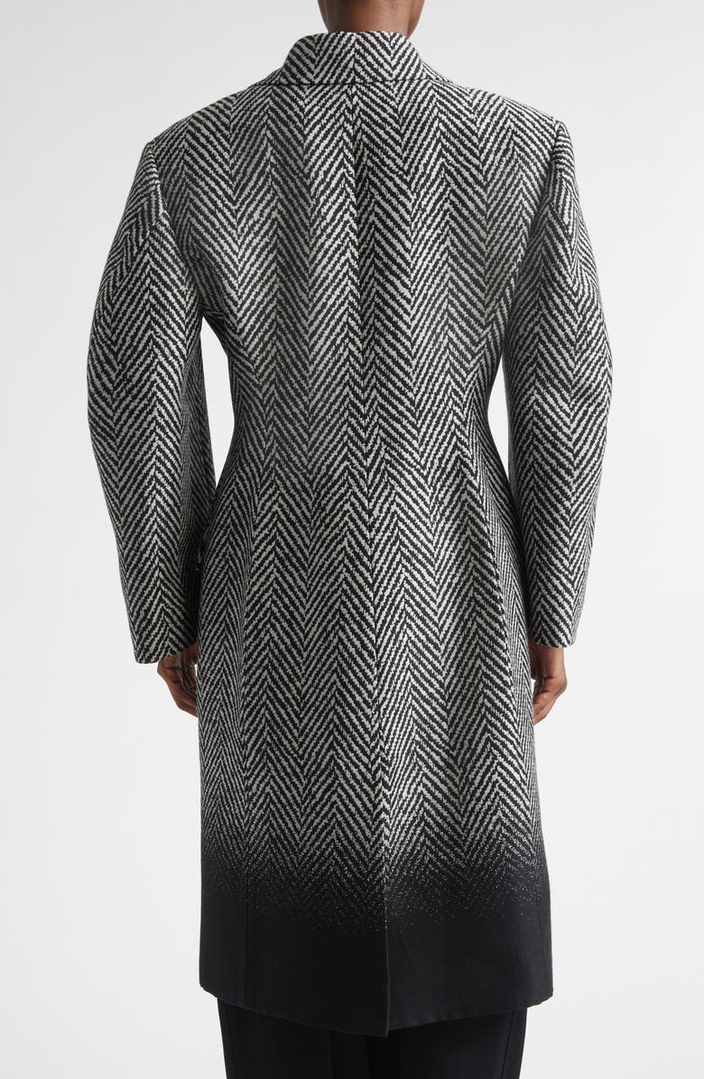 Givenchy Dip Dye Wool Blend Herringbone Coat, Alternate, color, Black/ White