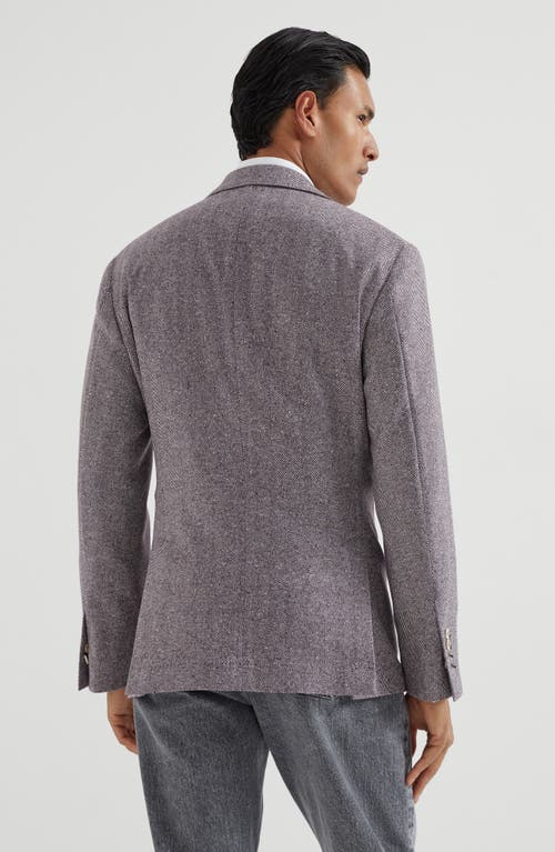 Brunello Cucinelli Chevron Deconstructed Blazer In Purple