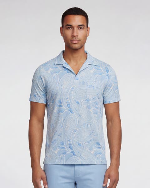 Marakesh Paisley Mens Wool Johnny Collar Polo