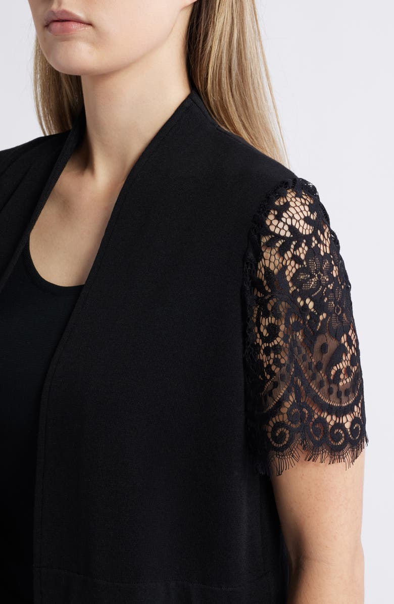 Ming Wang Heritage Fit Mixed Media Duster, Alternate, color, 