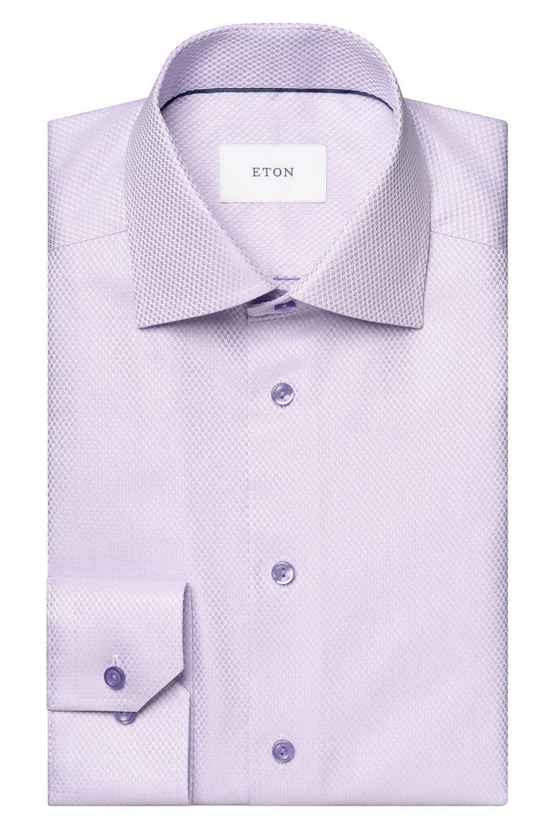 Contemporary Fit Textured Solid Dress Shirt, Main, color, LIGHT PURPLE