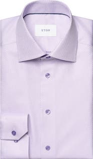 Eton Contemporary Fit Textured Solid Dress Shirt