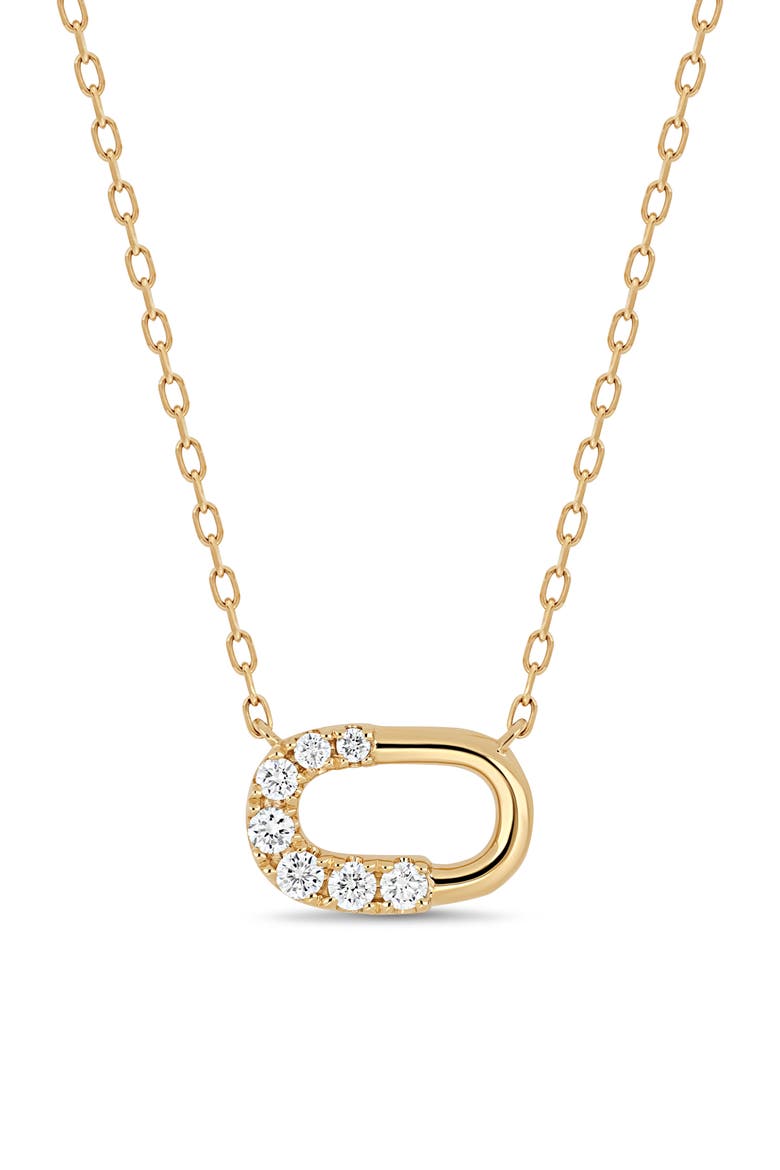 18K Gold Varda Diamond Link Pendant Necklace, Main, color, 18K YELLOW GOLD/ DIAMOND
