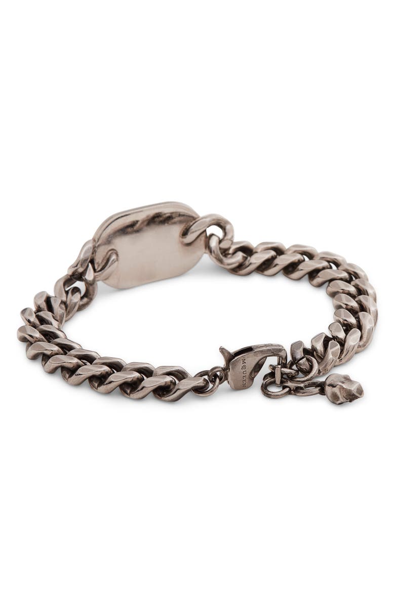 McQueen Skull Plate Pendant Bracelet, Alternate, color, Mcq0911sil.v.b Antil