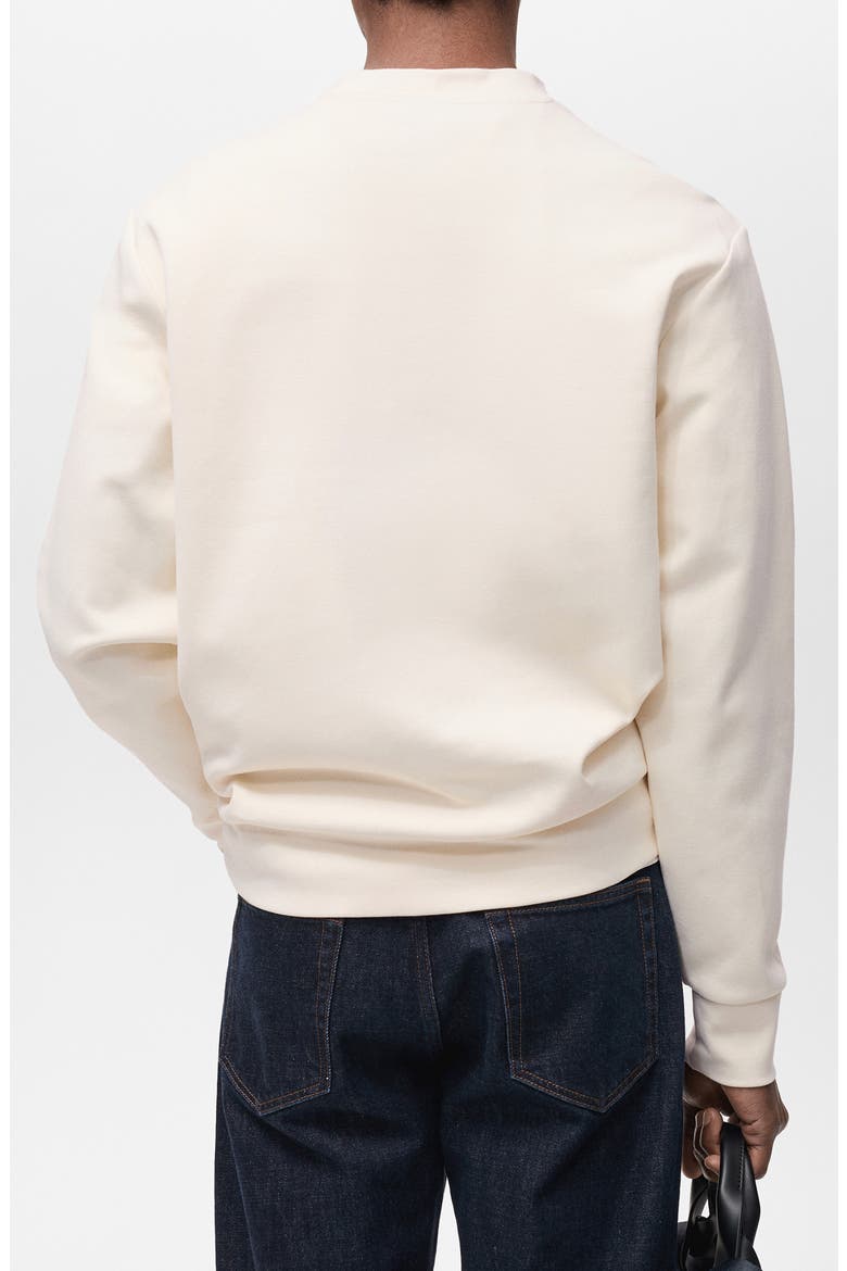 Regular Fit Cotton Blend Crewneck Sweatshirt, Alternate, color, OFF WHITE