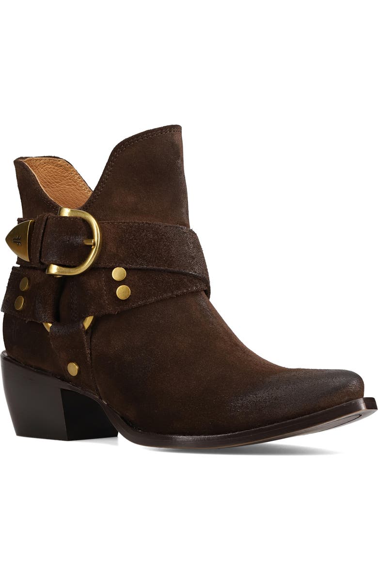 Frye Sacha Harness Bootie, Main, color, Chocolate