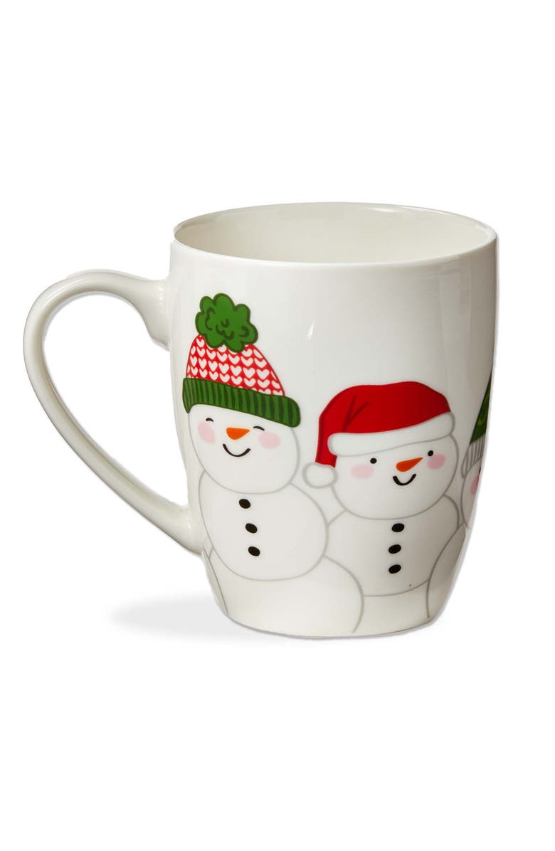 tag Happy Snowman Mug - Bone China Drinkware for Christmas, Main, color, Multicolored