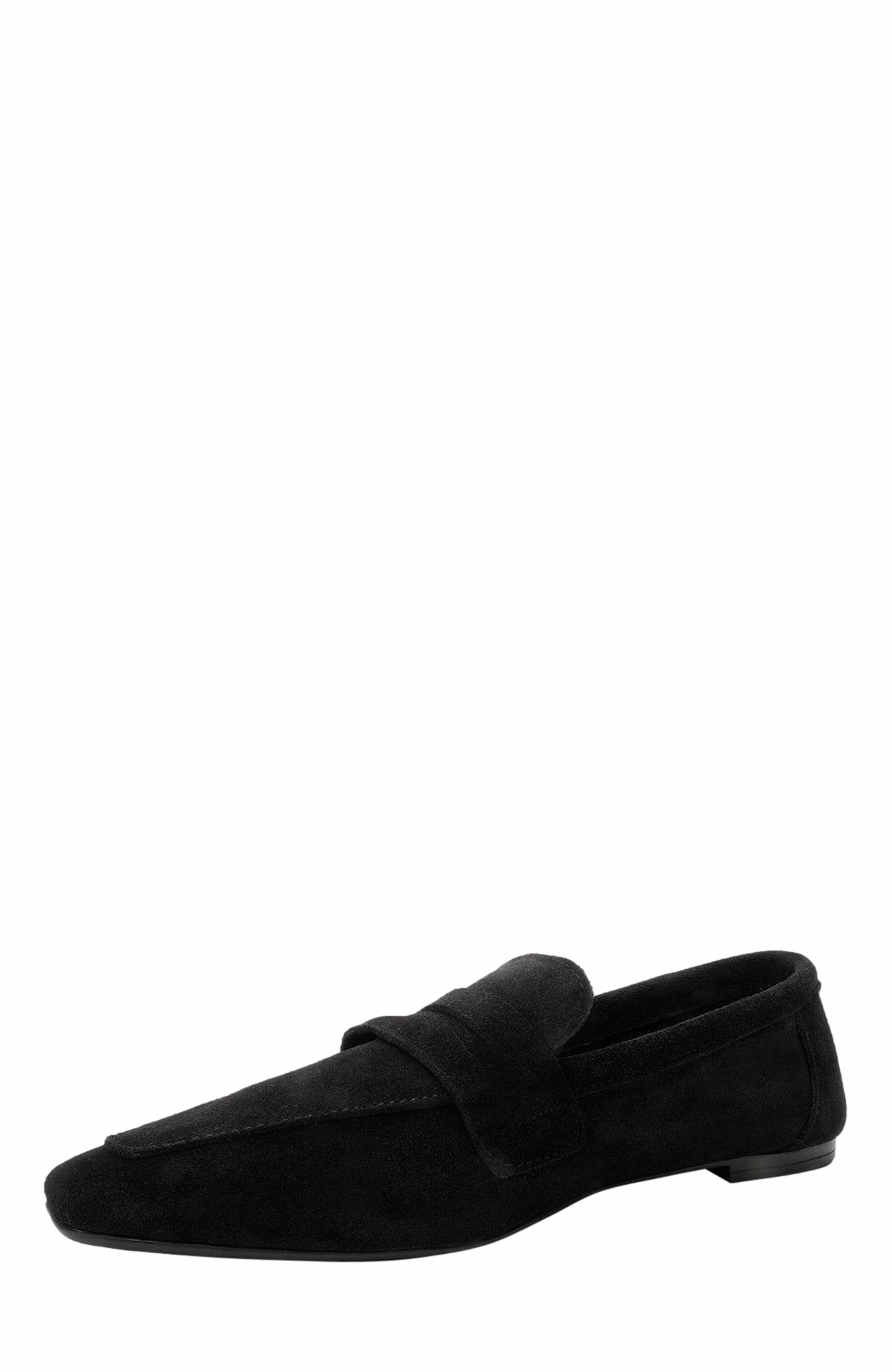 Forever & Always Shoes Morne Leather Loafers, Alternate, color, Black Suede Leather