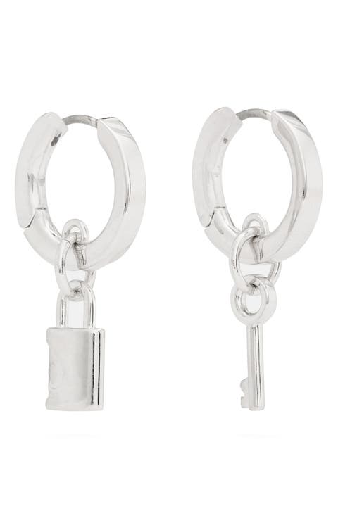 Asymmetrical Drop Huggie Hoop Earrings