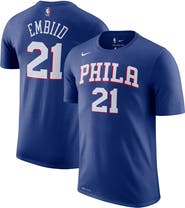 Nike Men's Nike Joel Embiid Royal Philadelphia 76ers Player Name & Number Performance T-Shirt