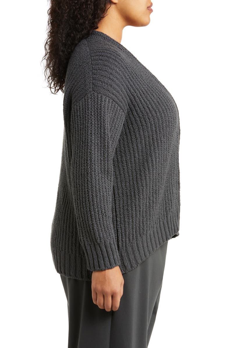 Eileen Fisher Open Front Organic Cotton Cardigan, Alternate, color,