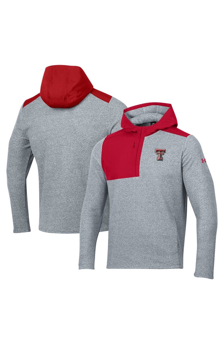Under Armour Men's Under Armour Gray Texas Tech Red Raiders Survivor Fleece Hoodie Quarter-Zip Jacket, Main, color, Gray
