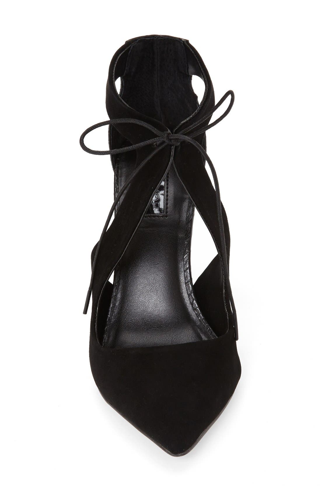 'Genie' Lace-Up Pump, Alternate, color, BLACK
