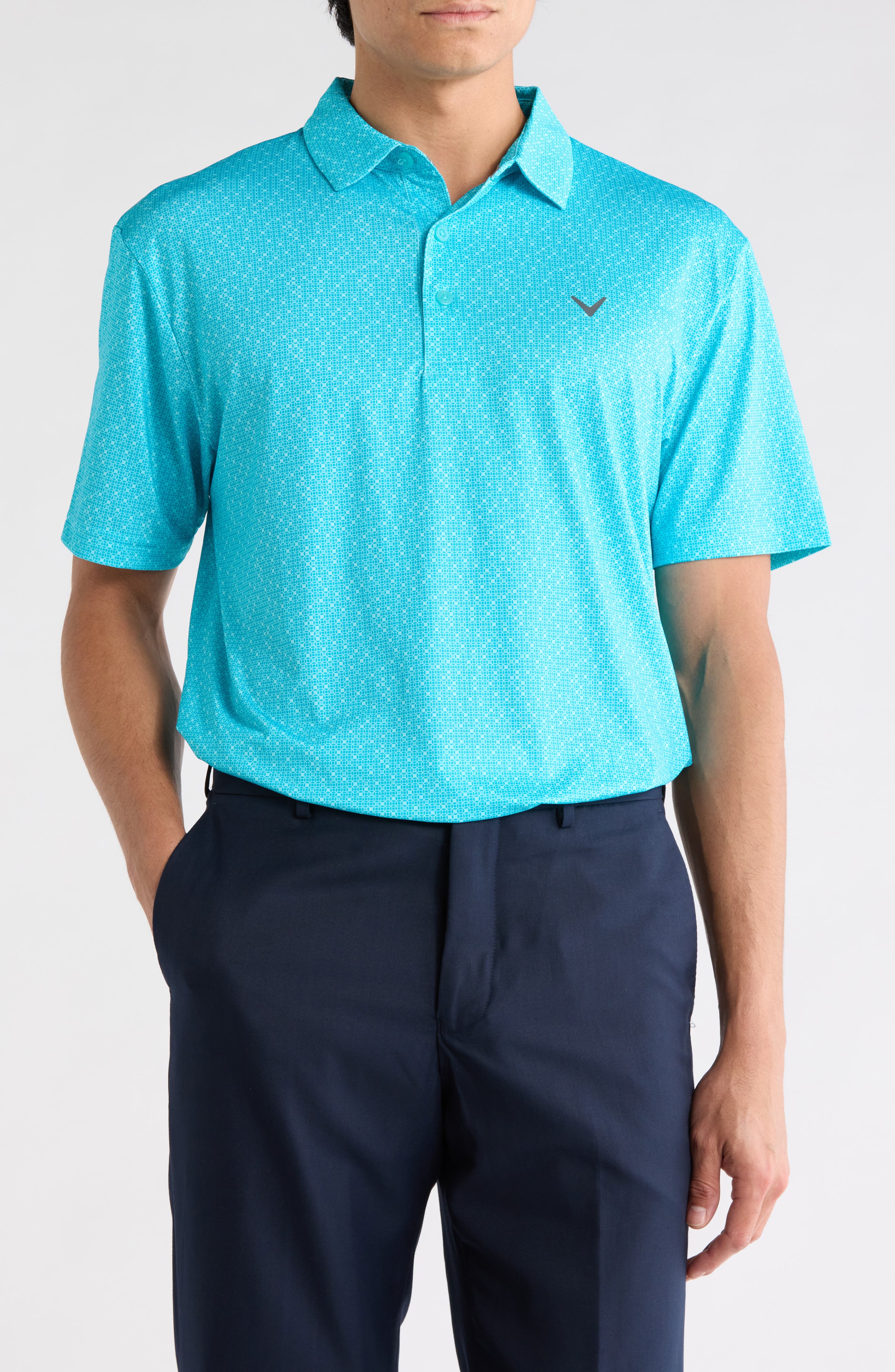 Callaway Mini Geometric Print Knit Golf Polo