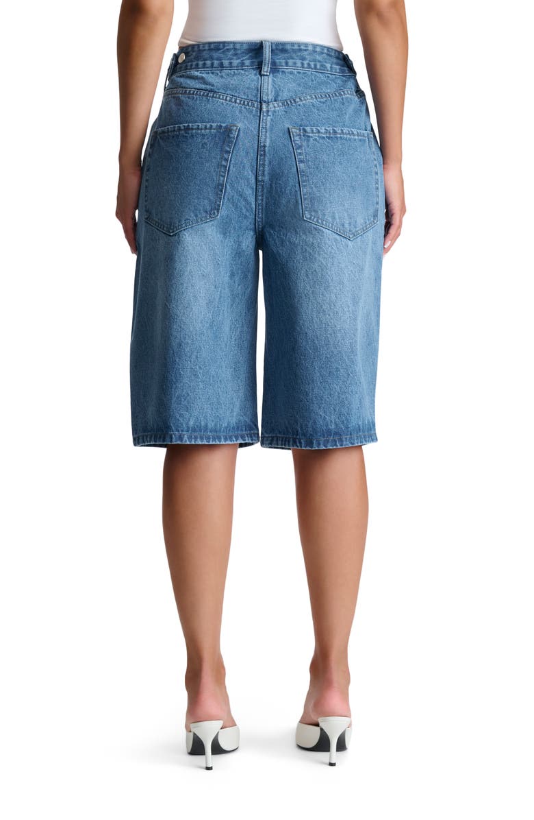 Naked Wardrobe Denim Long Shorts, Alternate, color, Medium Wash