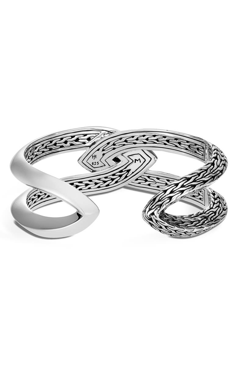 John Hardy Classic Chain Knife Edge Kick Cuff, Alternate, color, Silver