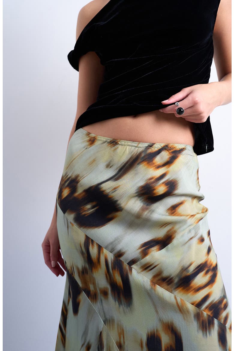 Ikat Print Bias Cut Maxi Skirt, Alternate, color, MEDIUM GREEN