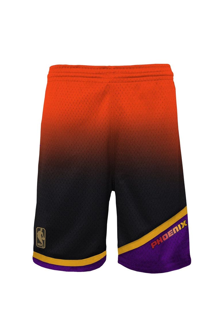 Youth Mitchell & Ness Orange/Black Phoenix Suns 1996/97 Hardwood Classics Fadeaway Reload 3.0 Swingman Shorts, Alternate, color, Orange
