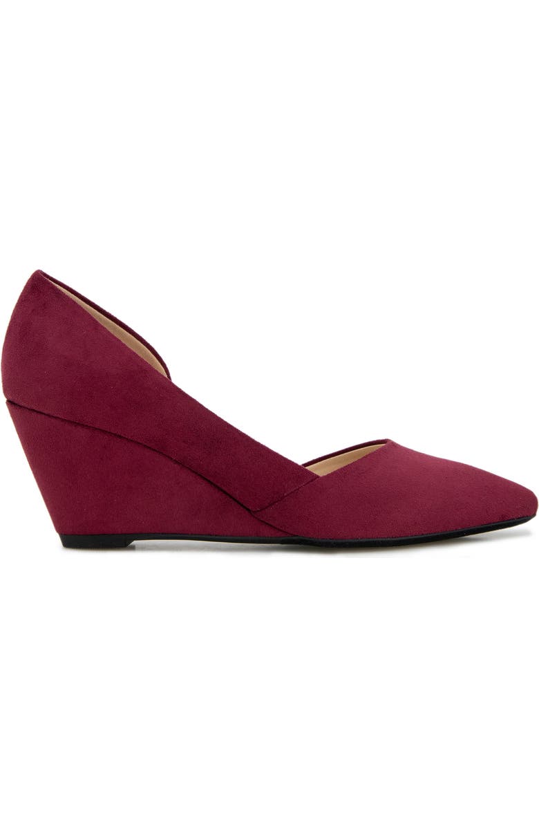 Reaction Kenneth Cole Eltinn Wedge Pump, Alternate, color, Burgundy Micro