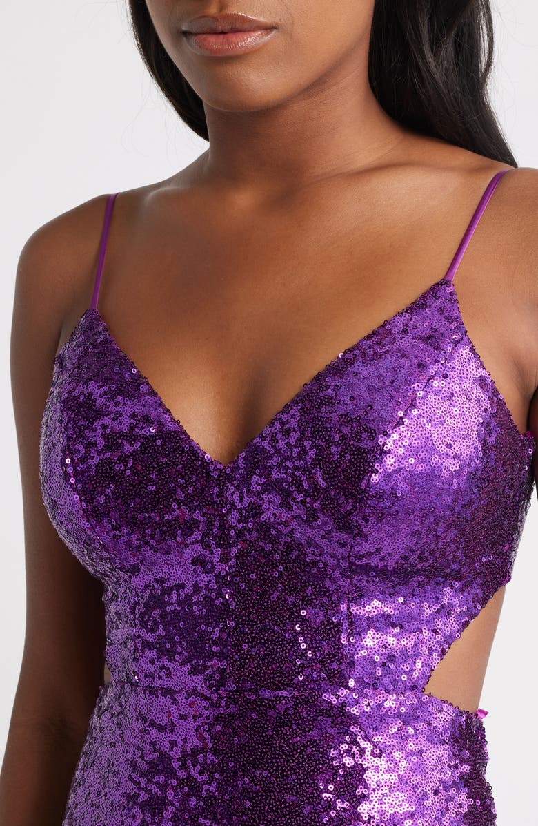 Emerald Sundae Sequin Minidress, Alternate, color, Violet