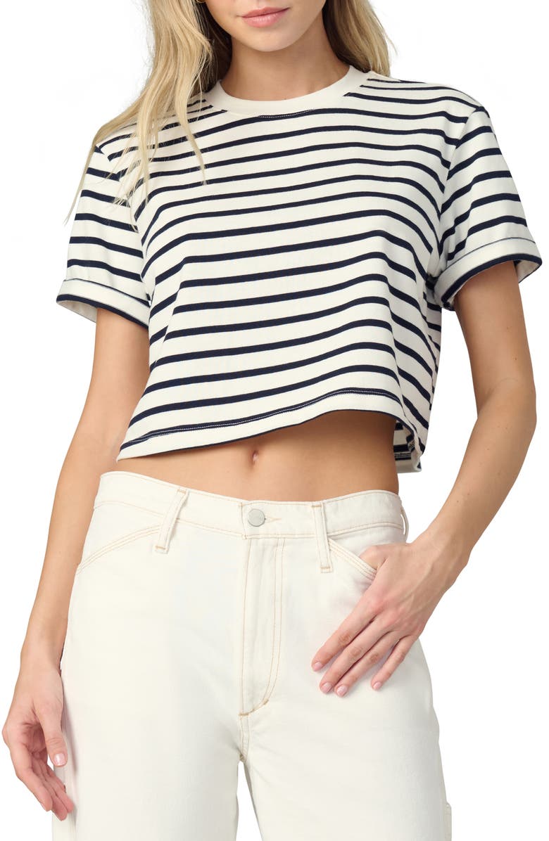 Joe's The Boxy Crop T-Shirt, Main, color, Milk/ Navy Stripe