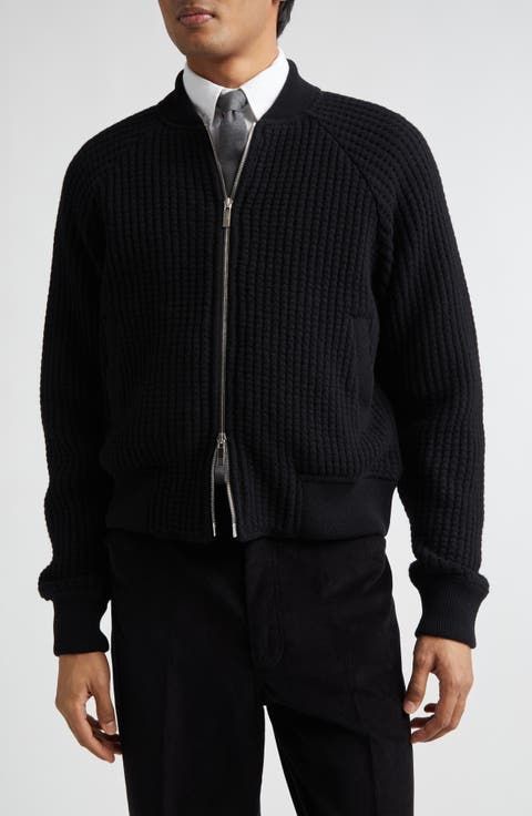 Raglan Wool Bomber Cardigan