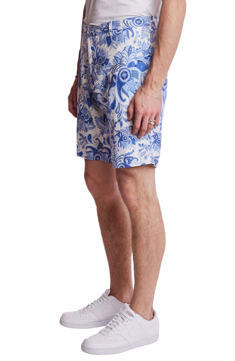PAISLEY & GRAY Felix Slim Fit Shorts, Alternate, color, Indigo White Paisley