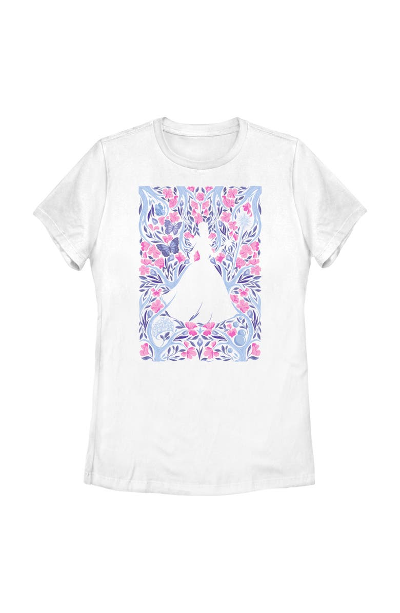 Wicked: For Good Women's Wicked For Good Glinda Floral Purple and Pink Poster Graphic T-Shirt, Main, color, White