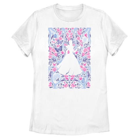 Women's Wicked For Good Glinda Floral Purple and Pink Poster  Graphic T-Shirt