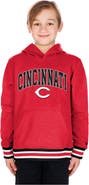 New Era Youth New Era Red Cincinnati Reds Knit Trim Pullover Hoodie