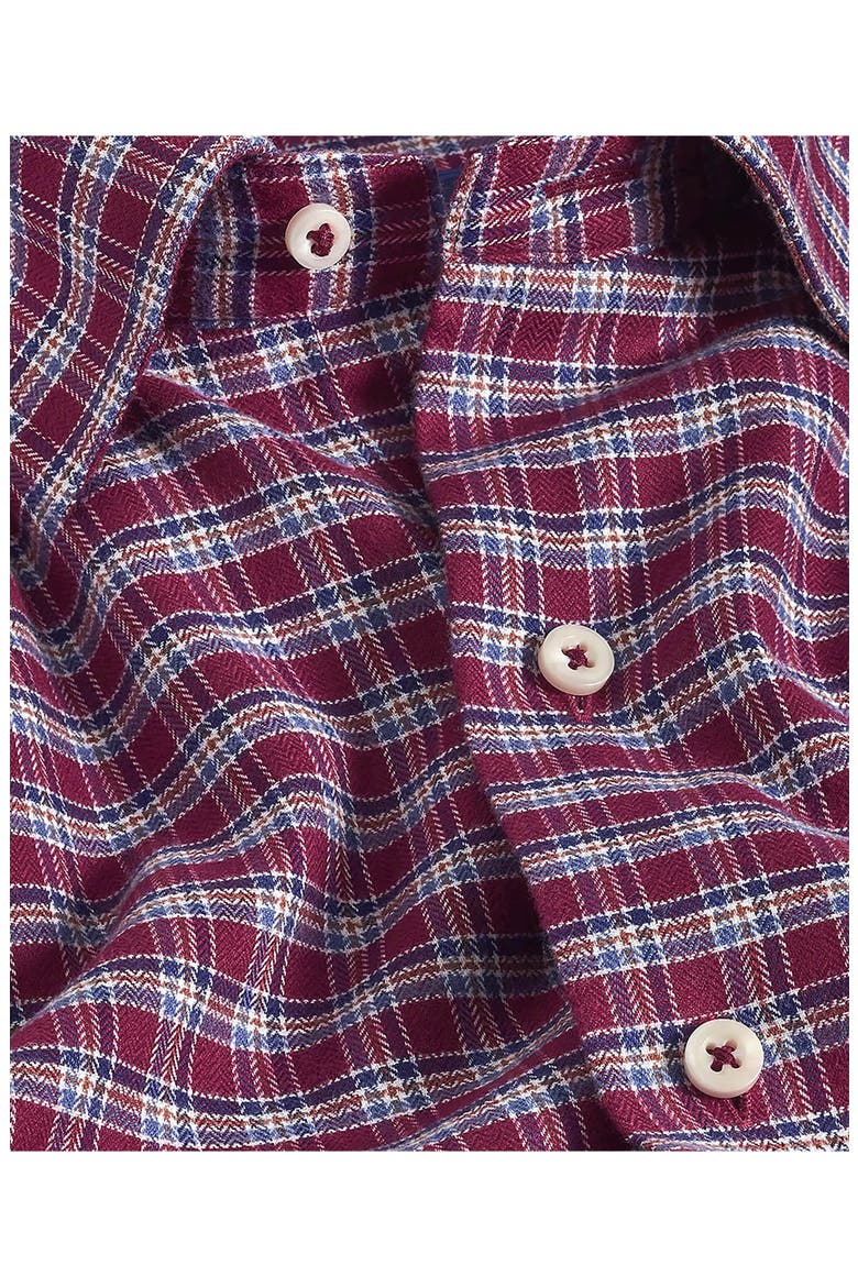 Herringbone Check Print Sport Shirt, Alternate, color, MERLOT/ MULTI